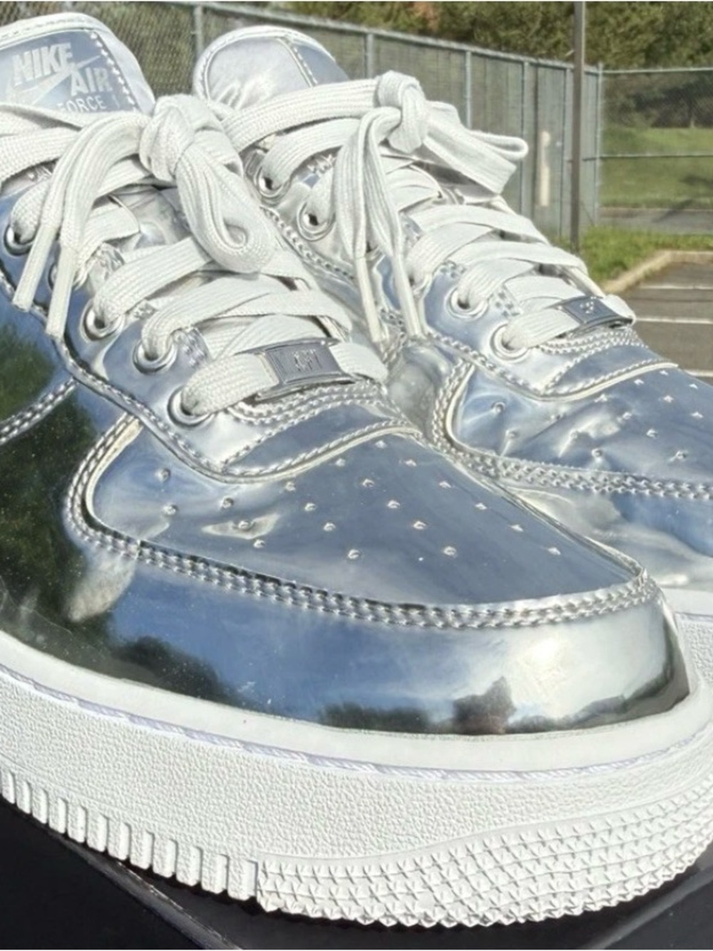Nike Metallic Silver Low-Top Sneakers